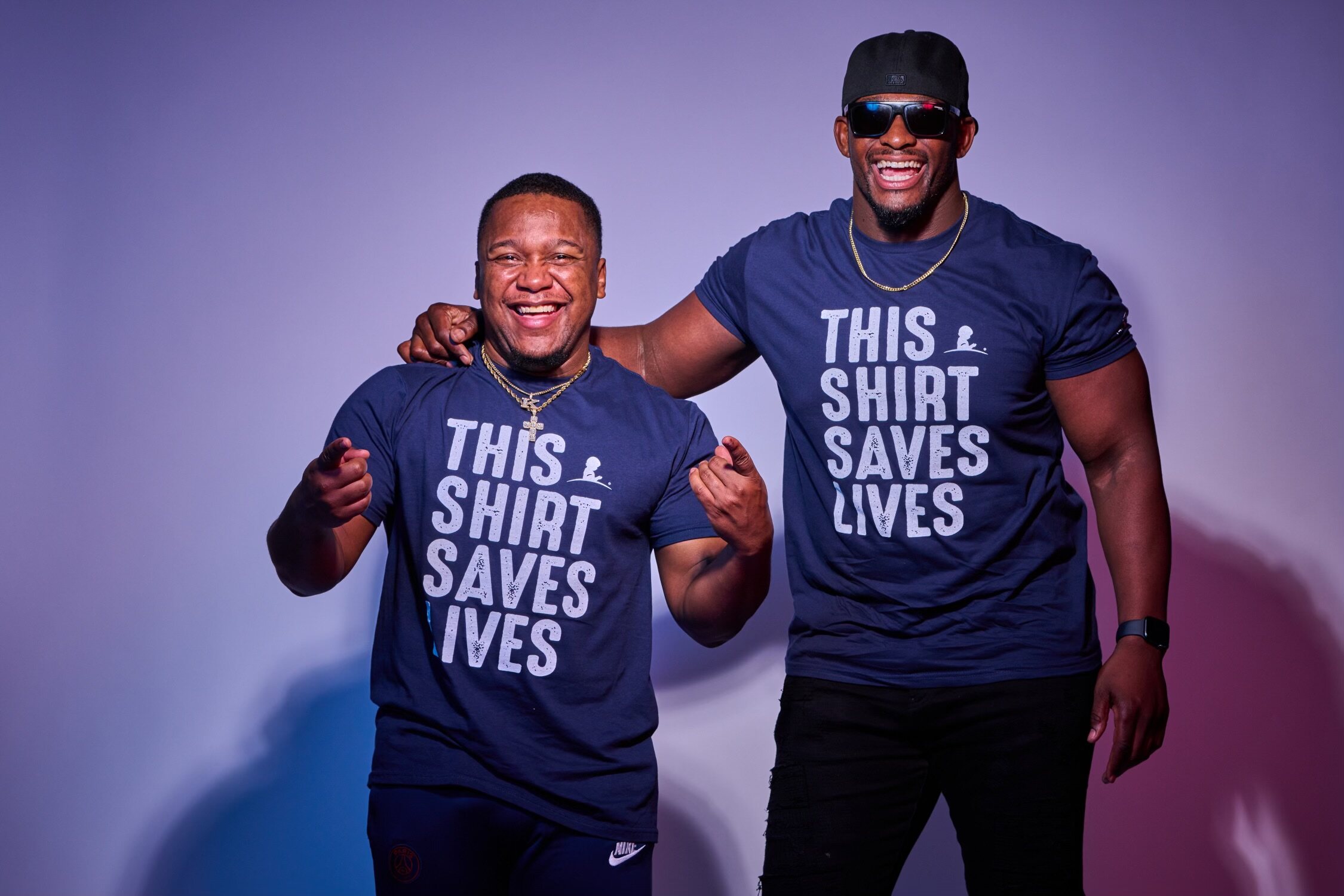Two campaign partners posing together